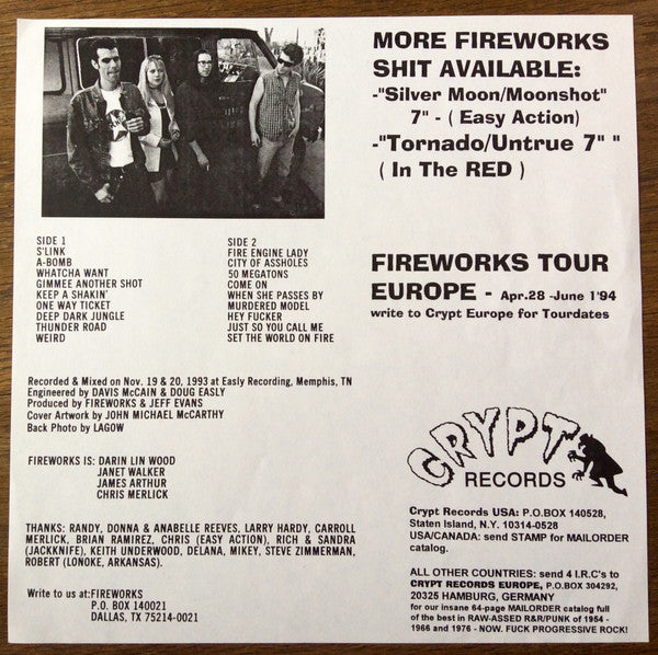 Fireworks (2) : Set The World On Fire (LP, Album)