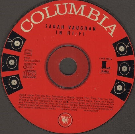 Sarah Vaughan : Sarah Vaughan In Hi-Fi (CD, Album, RE, RM, Dig)