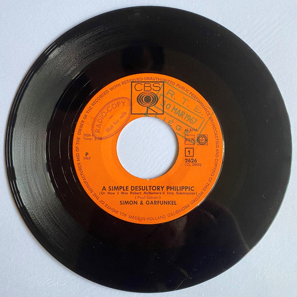 Simon & Garfunkel : A Simple Desultory Philippic / The 59th Street Bridge Song (7")