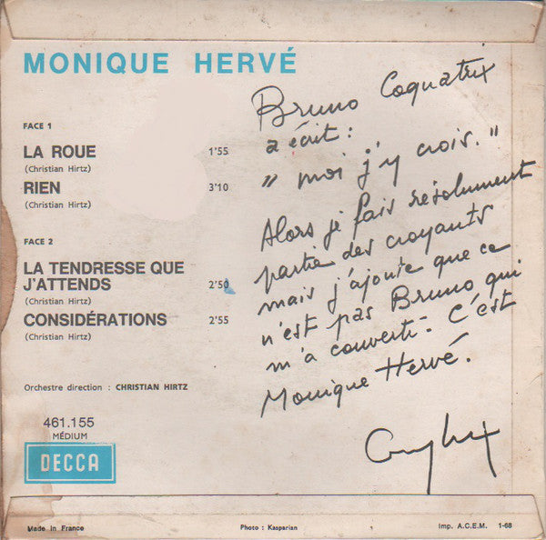 Monique Hervé : La Roue (7", EP)