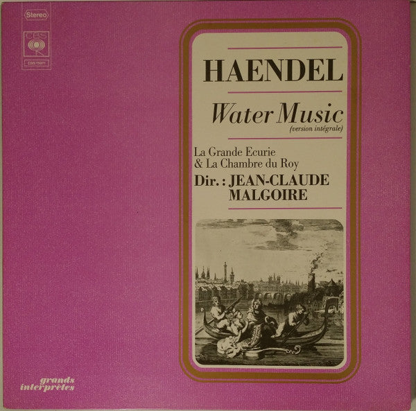 Georg Friedrich Händel - La Grande Ecurie Et La Chambre Du Roy, Jean-Claude Malgoire : Water Music (Version Intégrale) (LP, Album)