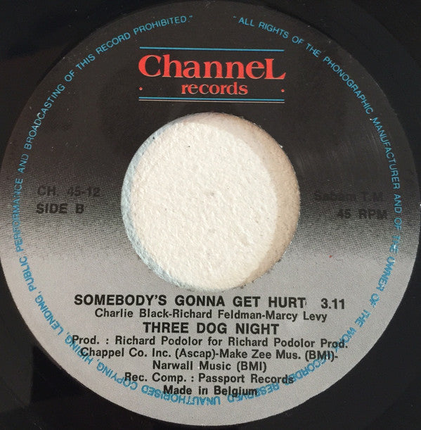 Three Dog Night : It's A Jungle Out There (7", Single)