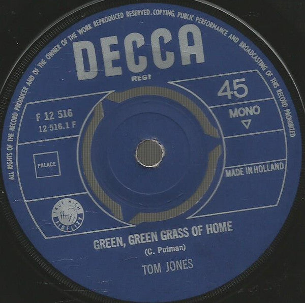 Tom Jones : Green, Green Grass Of Home / If I Had You (7", Single, Mono)