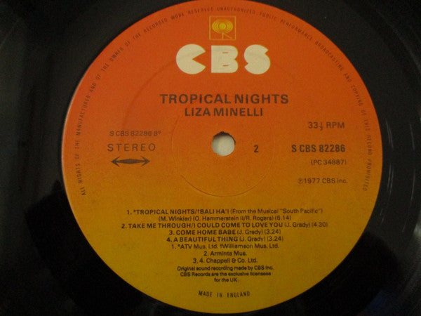 Liza Minnelli : Tropical Nights (LP, Album)