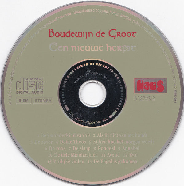 Boudewijn de Groot : Een Nieuwe Herfst (CD, Album)