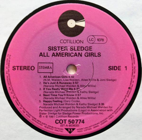 Sister Sledge : All American Girls (LP, Album)