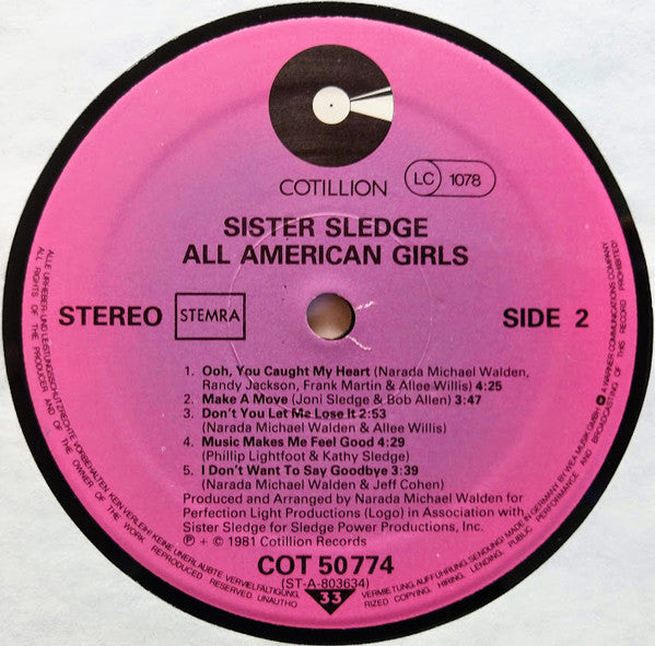 Sister Sledge : All American Girls (LP, Album)