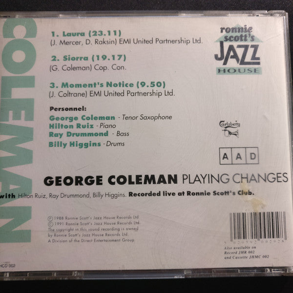 George Coleman : Playing Changes (CD, Album)