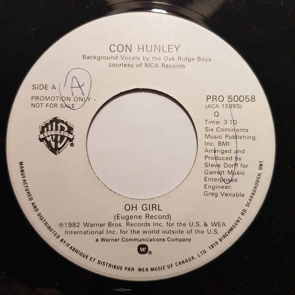 Con Hunley : Oh Girl (7", Promo)