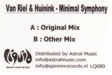 Sied van Riel & Geert Huinink : Minimal Symphony (12", W/Lbl)