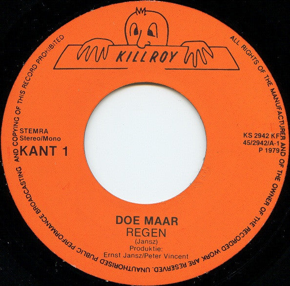Doe Maar : Regen / Ik Zou Het Willen Doen (7", Single)