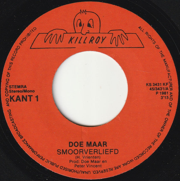 Doe Maar : Smoorverliefd (7", Single)