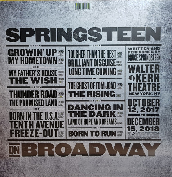 Bruce Springsteen : Springsteen On Broadway (4xLP, Album)