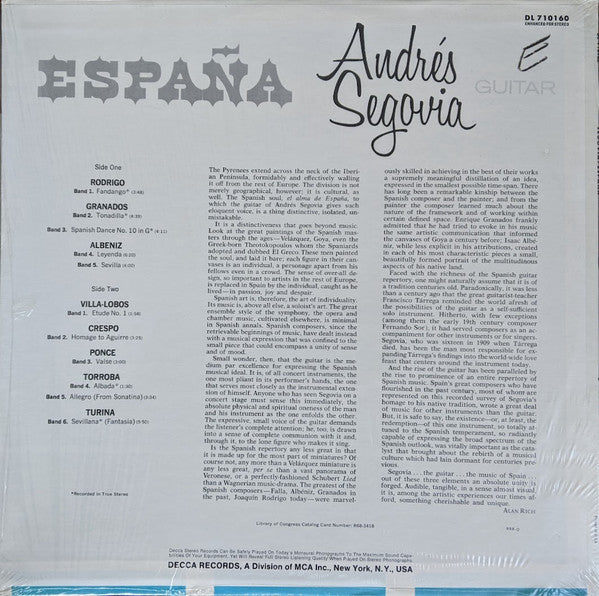 Andrés Segovia : España (LP)