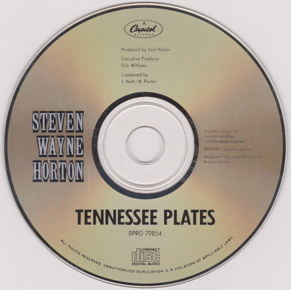 Steven Wayne Horton : Tennessee Plates (CD, Single, Promo)