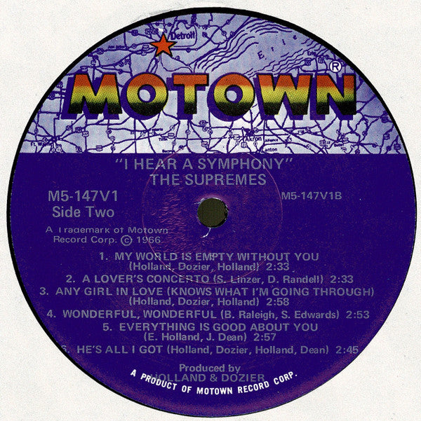 The Supremes : I Hear A Symphony (LP, Album, RE)
