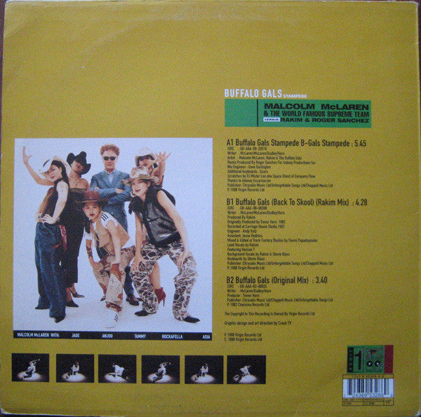 Malcolm McLaren & The World Famous Supreme Team* Versus Rakim & Roger Sanchez : Buffalo Gals Stampede (12")