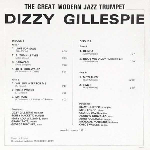 Dizzy Gillespie : The Great Modern Jazz Trumpet (2xLP, Comp)
