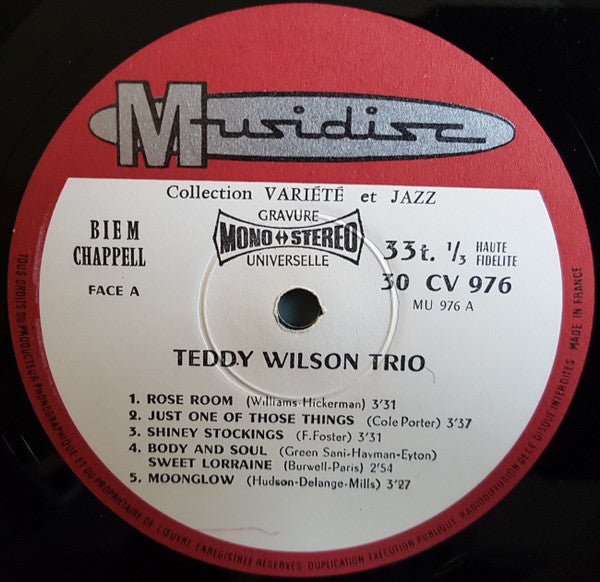 Teddy Wilson And His Trio* :  Teddy Wilson And His Trio (LP, Album, RE)