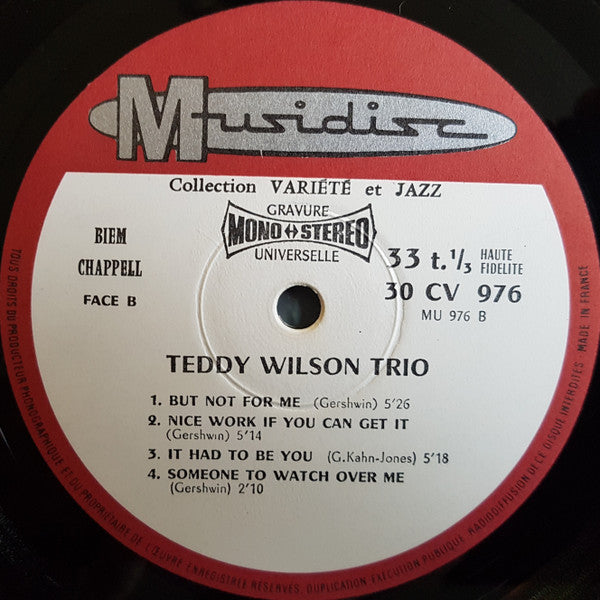 Teddy Wilson And His Trio* :  Teddy Wilson And His Trio (LP, Album, RE)