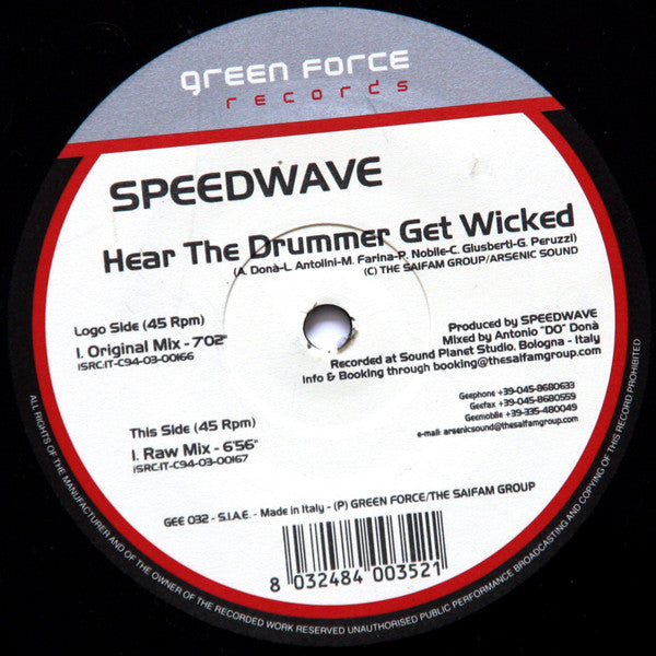 Speedwave : Hear The Drummer Get Wicked (12")