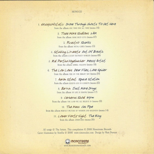 Various : A Monotreme Records Sampler (CD, Comp, Promo)