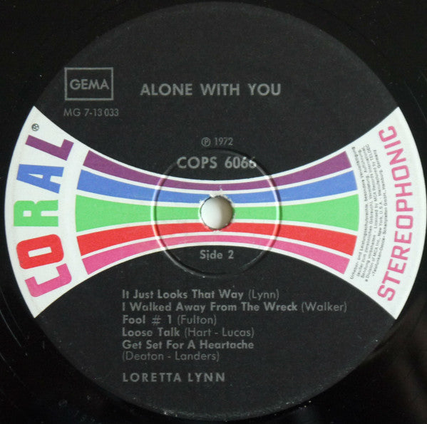 Loretta Lynn : Alone With You (LP, Album, Comp)