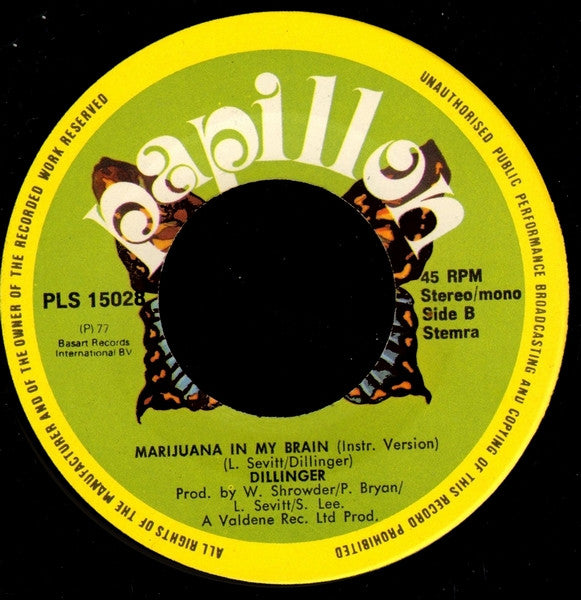 Dillinger : Marijuana In My Brain (7", Single)