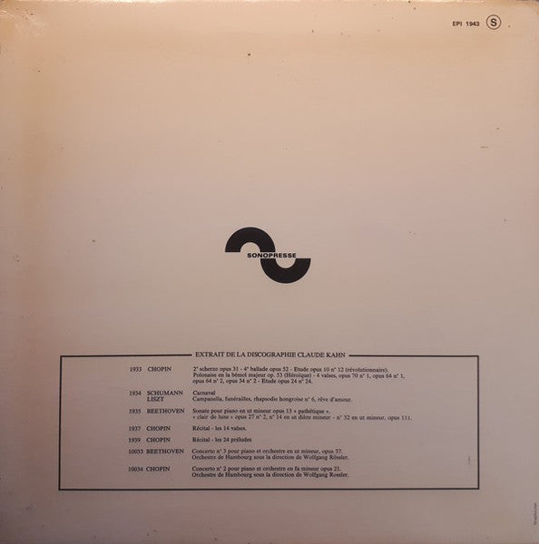 Chopin*, Claude Kahn : 24 Mazurkas (LP,  )