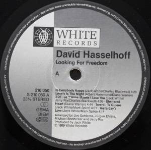 David Hasselhoff : Looking For Freedom (LP, Album)