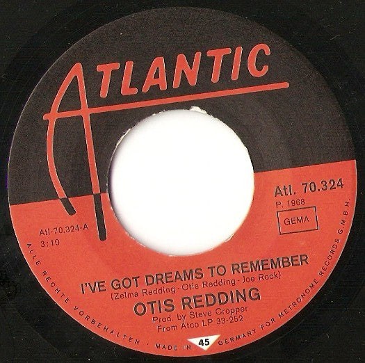 Otis Redding : I've Got Dreams To Remember (7", Single)
