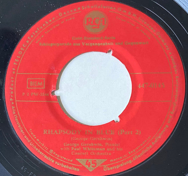 George Gershwin / Paul Whiteman & His Concert Orchestra : Rhapsody In Blue (7", EP)