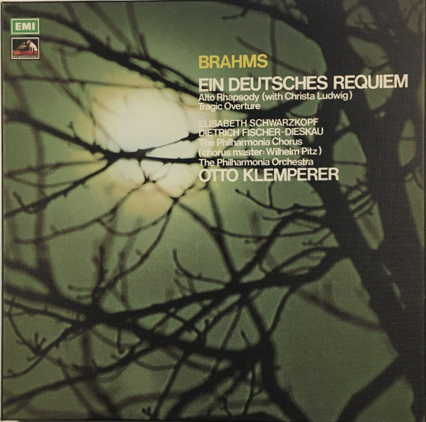 Johannes Brahms - Christa Ludwig, Elisabeth Schwarzkopf, Dietrich Fischer-Dieskau, Philharmonia Chorus, Wilhelm Pitz, Philharmonia Orchestra, Otto Klemperer : Ein Deutsches Requiem / Alto Rhapsody / Tragic Overture (2xLP, Comp, RE, RP + Box)