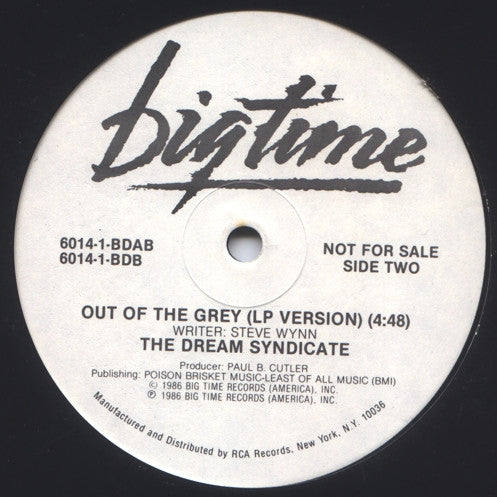 The Dream Syndicate : Out Of The Grey (12", Single, Promo)