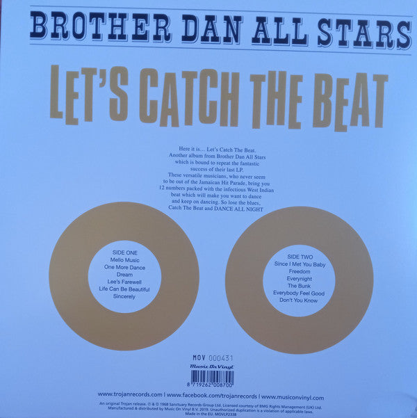Brother Dan All Stars : Let's Catch The Beat (LP, Album, Ltd, Num, RE, Ora)