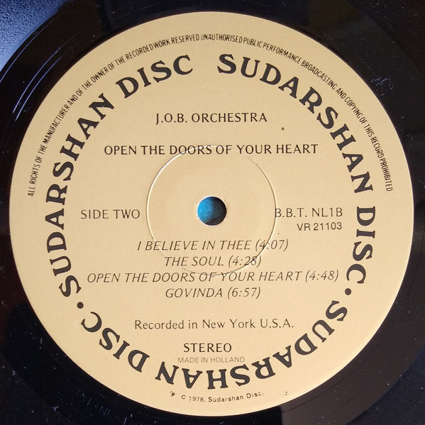 J.O.B. Orquestra : Open The Doors To Your Heart (LP, Album)