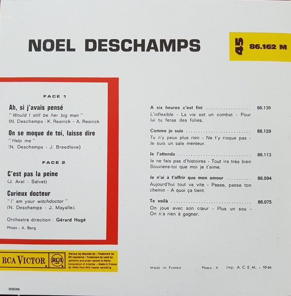 Noel Deschamps : Ah, Si J'Avais Pensé (CD, EP)