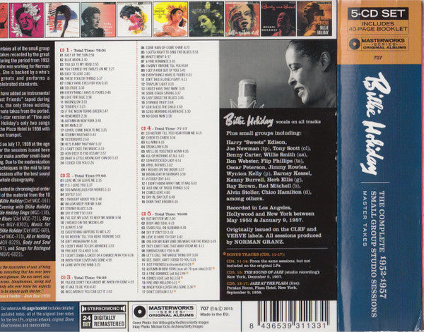 Billie Holiday : The Complete 1952-1957 Small Group Studio Sessions (5xCD, Album, Comp, Box)