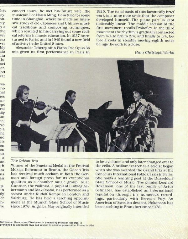 Sergey Ivanovich Taneyev / Alexander Tcherepnin - Odeon Trio : Trios (LP)