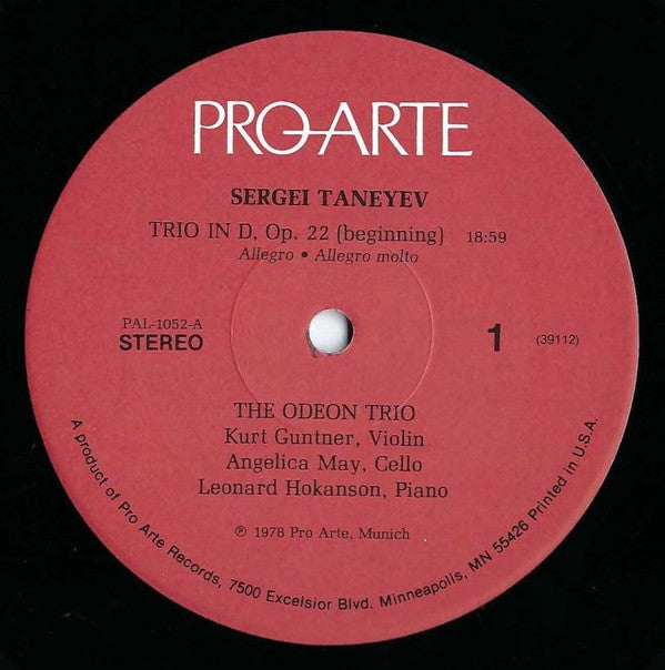 Sergey Ivanovich Taneyev / Alexander Tcherepnin - Odeon Trio : Trios (LP)