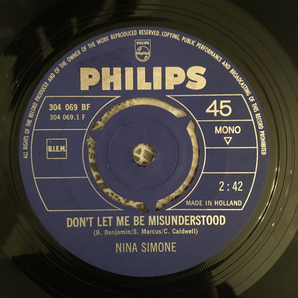 Nina Simone : Don't Let Me Be Misunderstood / The Laziest Gal In Town (7", Single, Mono)