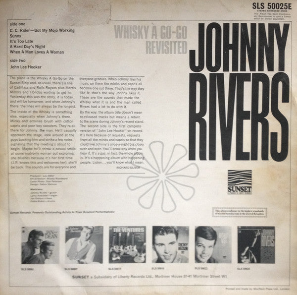 Johnny Rivers : Whisky À Go-Go Revisited (LP, Album)