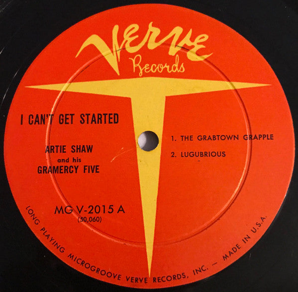 Artie Shaw And His Gramercy Five : I Can't Get Started... (LP, Album, Mono)