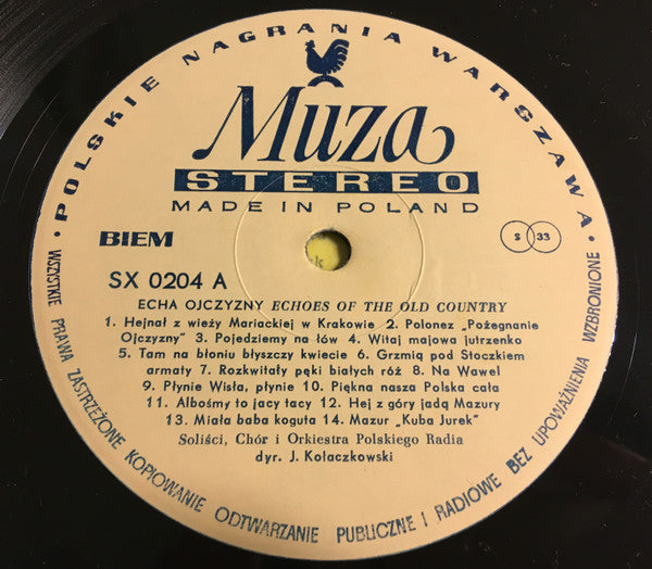 Chór Polskiego Radia I Orkiestra Polskiego Radia : Echa Ojczyzny (LP)