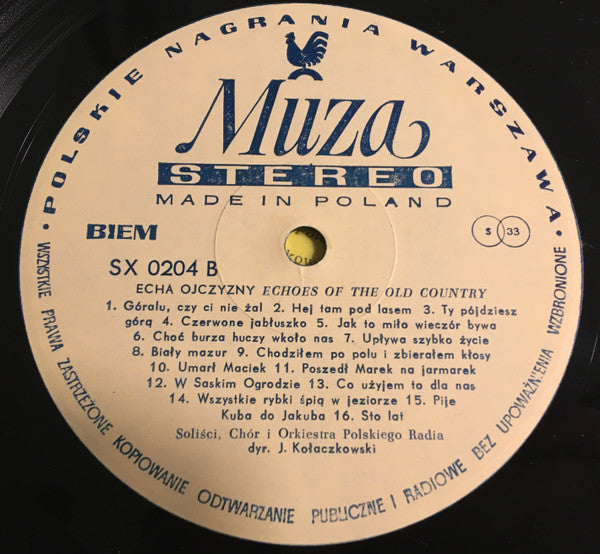 Chór Polskiego Radia I Orkiestra Polskiego Radia : Echa Ojczyzny (LP)
