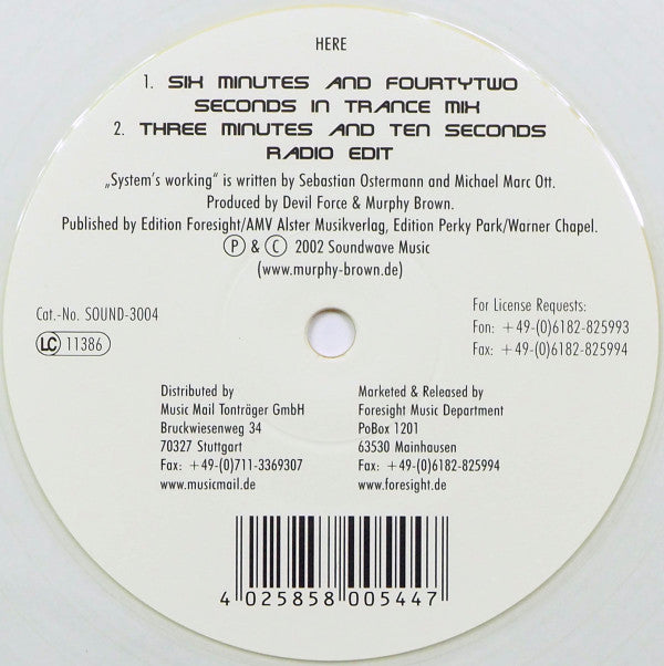 Murphy Brown : Systems Working (12", Cle)