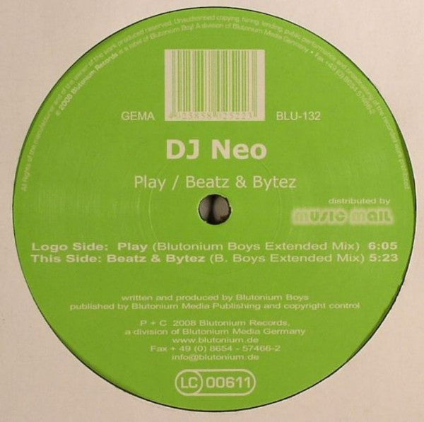 DJ Neo : Play / Beatz & Bytez (12")