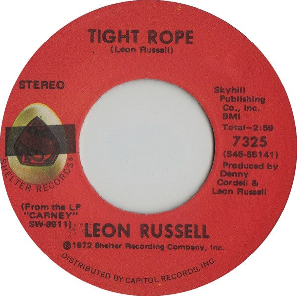 Leon Russell : Tight Rope / This Masquerade (7", Win)