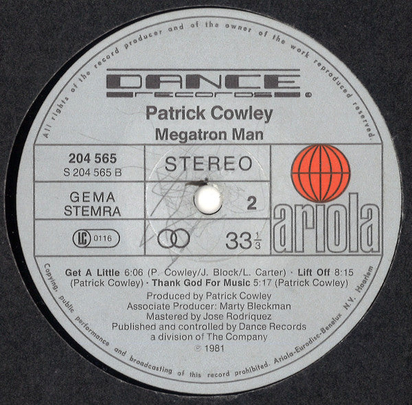 Patrick Cowley : Megatron Man (LP, Album, RE)