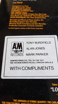 Lou Reed : September Song (7", Single, Promo, Pic)